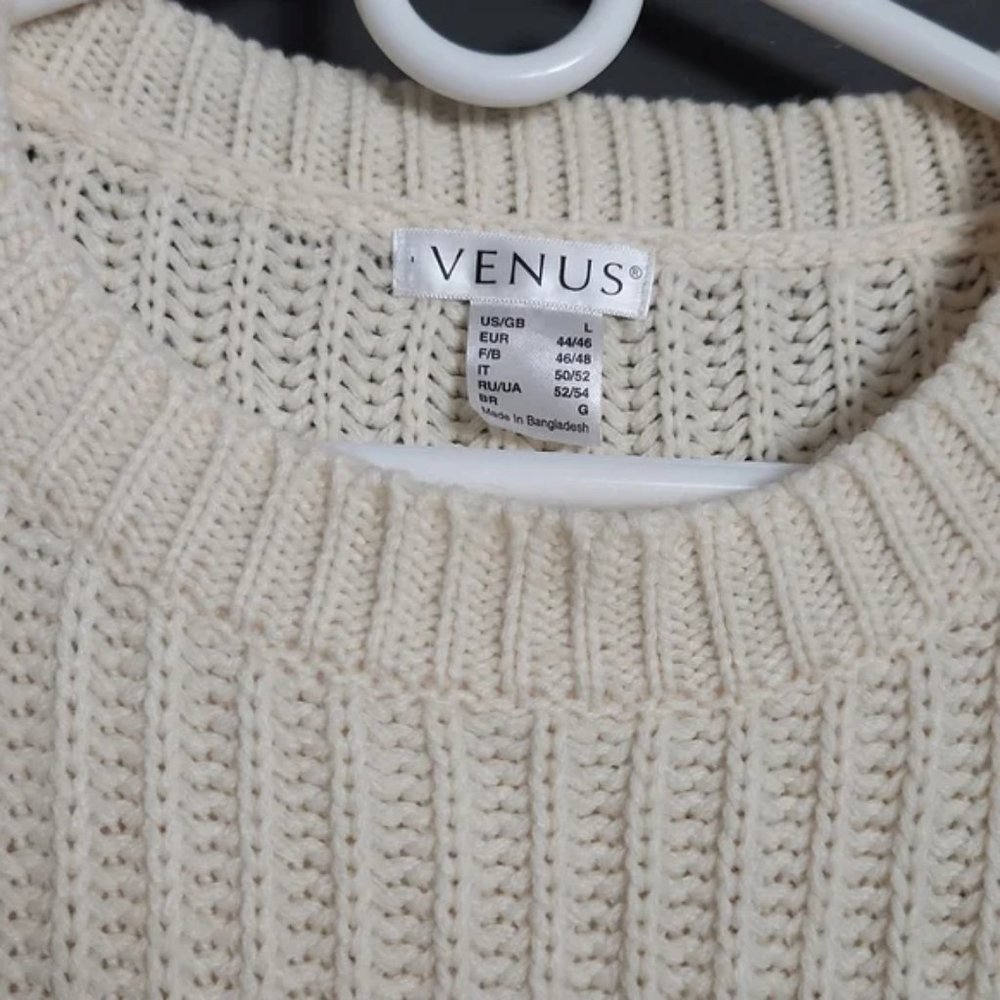 Venus Distressed Knitted Off White Sweater - Picture 6 of 6